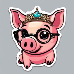 Adorable Piggy sticker- Oink-tastic Joy, , color sticker vector art