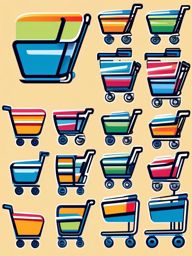 Shopping cart clipart - Shopping cart representing online shopping,  color clipart, vector art