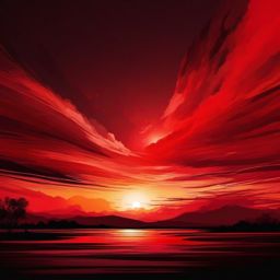 Red Sky Background Fiery Red Sky and Dramatic Atmosphere wallpaper splash art, vibrant colors, intricate patterns