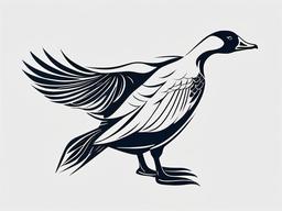 Goose Tattoo - A tattoo featuring a goose, a symbol of migration and loyalty.  simple color tattoo design,white background