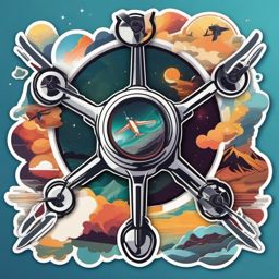 Drone Photography sticker- Aerial Perspectives Magic, , color sticker vector art