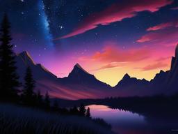 Night Sky Painting Wallpaper  ,desktop background wallpaper