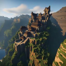 rugged mountain fortress carved into the cliffs - minecraft house design ideas minecraft block style