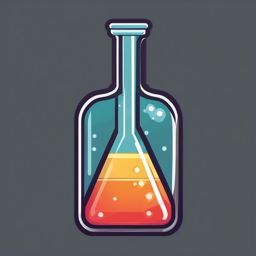 Lab Flask clipart - Glass container used for chemical reactions, ,color clipart vector style