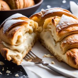 layers of flaky pastry and sweet almond cream in a classic almond croissant. 