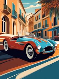 Cool Car Wallpapers - Sleek Vintage Roadsters Racing through the French Riviera  intricate patterns, splash art, wallpaper art