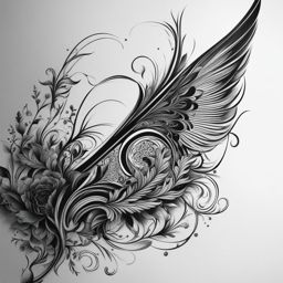 ephemeral tattoo black and white design 