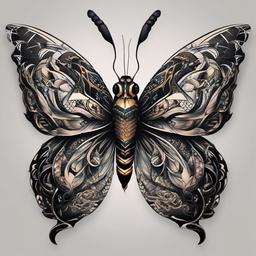 snake head butterfly tattoo  