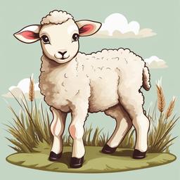 Lamb clipart - lamb playing with other farm animals  