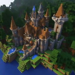 fantasy realm castle with mystical creatures - minecraft house design ideas minecraft block style