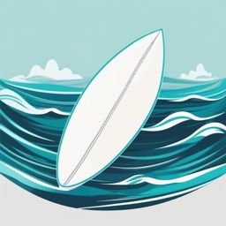 Surfboard in Crystal Clear Water Clipart - A surfboard in crystal clear ocean water.  color vector clipart, minimal style