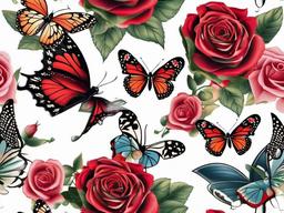 tattoos butterflies and roses  