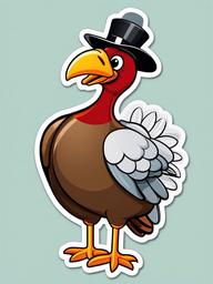 Turkey cartoon - farm bird with a fan tail  cartoon sticker style