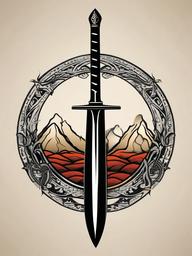 lotr sword tattoo  simple vector color tattoo