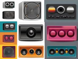 Speaker Volume Clipart - Speaker volume for audio control,  color vector clipart, minimal style