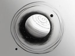 drawing of a star with a planet  minimal rough sketch scribbles,doodles,black and white