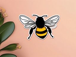 Bee and Blooming Flower Emoji Sticker - Buzzing pollinator at work, , sticker vector art, minimalist design