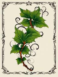 ivy vine tattoo  simple vector color tattoo