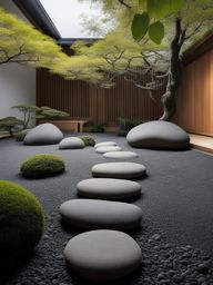 experience the tranquility of a zen garden, with carefully raked gravel and minimalist rock formations. 