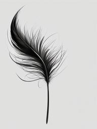 sketch of a feather  minimal rough sketch scribbles,doodles,black and white