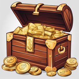 money clip art,jingling merrily in a treasure chest 