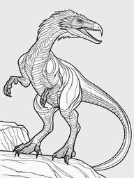 Deinonychus Coloring Pages - Agile Pack Hunter  black outline printable coloring page