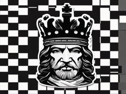 Chess king sticker, Royal , sticker vector art, minimalist design