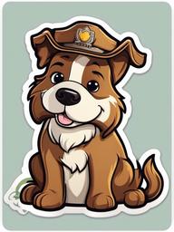 Dog cartoon - loyal, friendly farm guardian  cartoon sticker style