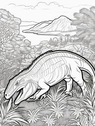 Hypsilophodon Coloring Pages - Small Fast Herbivore  black outline printable coloring page