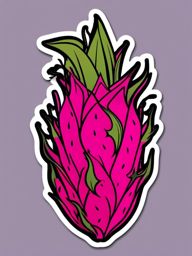 Dragon Fruit Sticker - Unique and visually stunning, a dragon fruit-themed burst, , sticker vector art, minimalist design