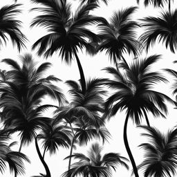 palm tree clipart black and white 