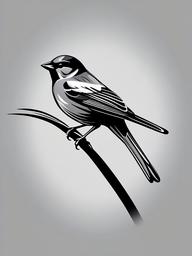 black and grey sparrow tattoo  minimalist color tattoo, vector