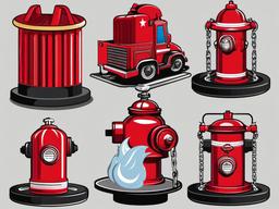 Fire Fighter clipart - fire hydrant in use  vector clipart