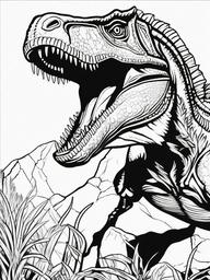 Ceratosaurus Coloring Pages - Horned Carnivorous Dinosaur  black outline printable coloring page