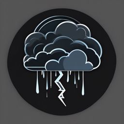 Thunderstorm sticker- Dark and powerful, , sticker vector art, minimalist design