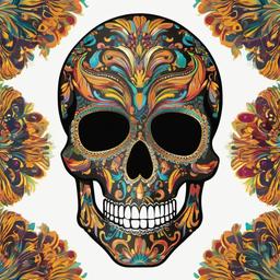 Skull clipart - skull with colorful patterns  