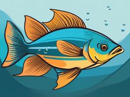 Fish Clipart - A fish swimming gracefully underwater.  color clipart, minimalist, vector art, 