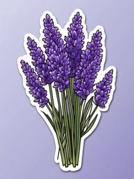 Lavender Sticker - Enjoy the soothing and aromatic beauty of a lavender bunch sticker, , sticker vector art, minimalist design