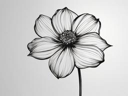 simple drawing of a flower  minimal rough sketch scribbles,doodles,black and white