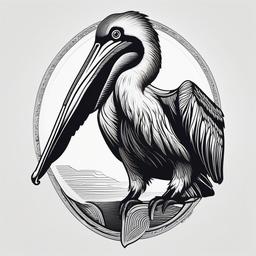 Pelican Tattoo - Unique pelican tattoo  minimalist tattoo design, white background