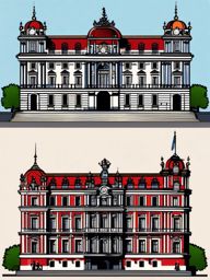 Madrid clipart - Royal Palace of Madrid and Plaza Mayor,  color vector clipart