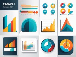 Graph Clipart - Graph icon representing data and statistics,  color vector clipart, minimal style