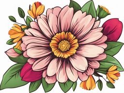 flower clipart - a blooming and colorful flower graphic. 