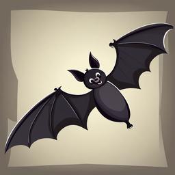 Bat clipart - bat with big, flapping wings  