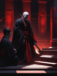 hidan,conducting a dark ritual in a shadowy temple to invoke dark forces,a moonlit graveyard hyperrealistic, intricately detailed, color depth,splash art, concept art, mid shot, sharp focus, dramatic, 2/3 face angle, side light, colorful background