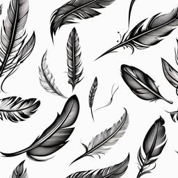 Quill Pen Tattoo - Quill or feather pen design.  simple vector tattoo,minimalist,white background