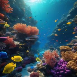 Underwater Landscape - An enchanting underwater landscape with coral reefs and colorful fish  8k, hyper realistic, cinematic
