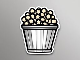 Cinema popcorn bucket sticker- Movie snack, , sticker vector art, minimalist design