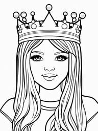 Birthday Crown Coloring Pages - Special Birthday Crown for the Birthday Kid  minimal black outline printable sheet, coloring page