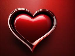 Red Heart Wallpaper-Rich red background with a prominent heart in a glossy, textured style  background wallpaper